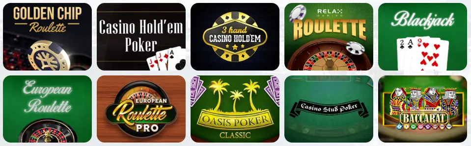 Jeux de table au WINORIO CASINO